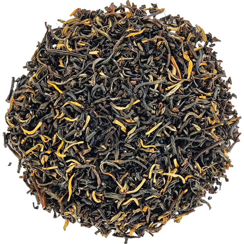 Thé Noir Bio Grand Yunnan d'Or de Chine à la robe sombre Thé Noir Bio Grand Yunnan d'Or de Chine à la robe sombre