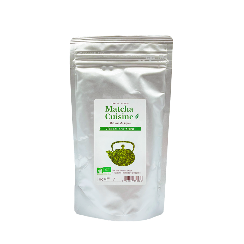 Poudre de thé vert Matcha biologique par