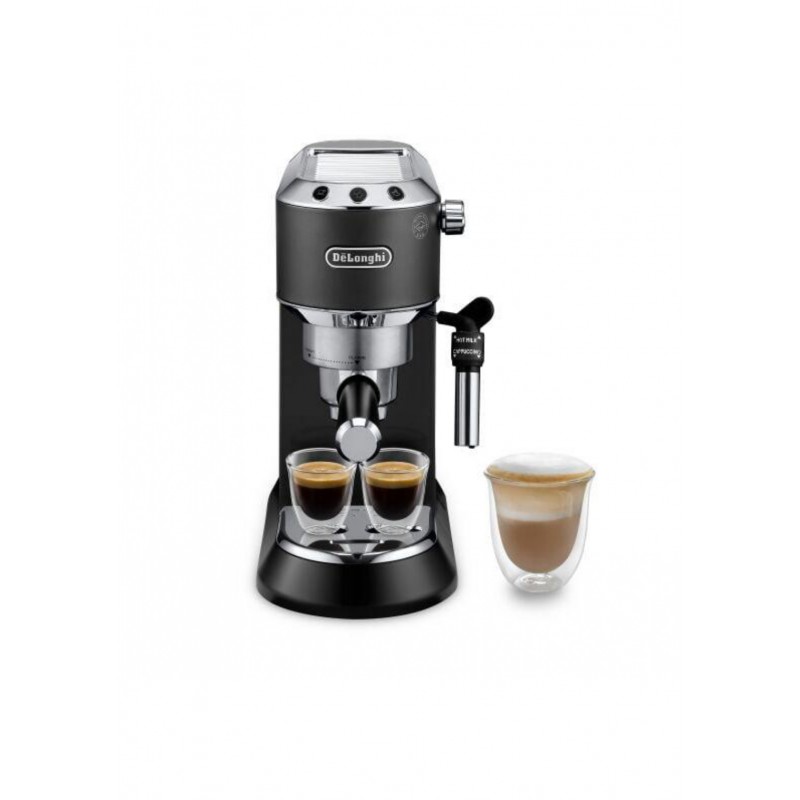 Delonghi Machine à expresso à percolateur Noire de face Delonghi Machine à expresso à percolateur Noire de face