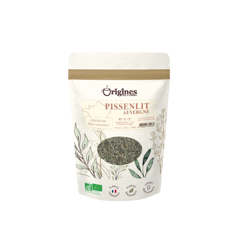 Infusion Bio Pissenlit feuilles coupées d'Auvergne au format sachet de 50g Infusion Bio Pissenlit feuilles coupées d'Auvergne au format sachet de 50g