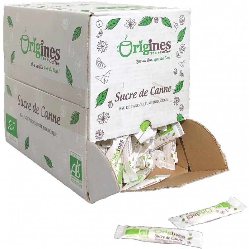 Sucre de Canne Blond Bio en bûchettes (3 Gr) - originesteaancoffee.com