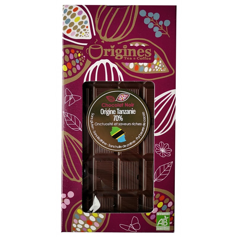 Chocolat 70 % cacao Tanzanie Bio 100g
