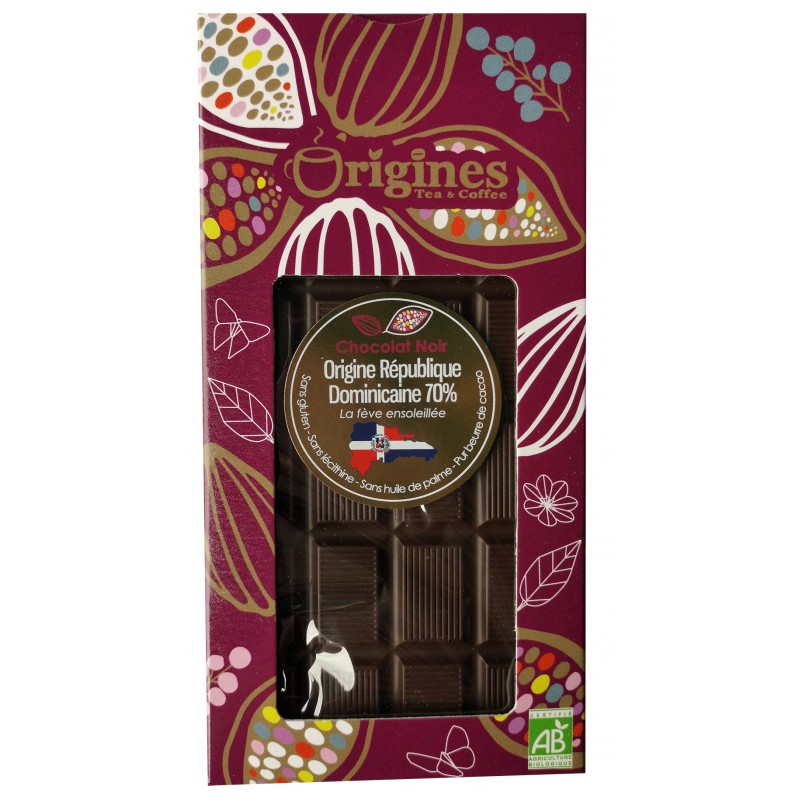 Chocolat 70 % cacao République Dominicaine Bio 100g